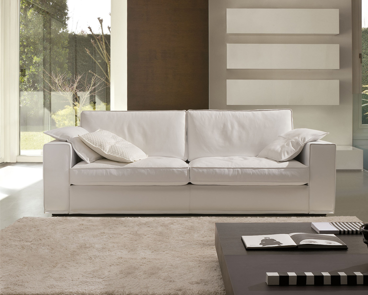 salotto moderno con divano bianco artigianale Smart