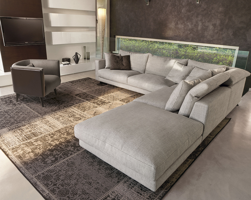 flap il divano su misura componibile in tessuto grigio