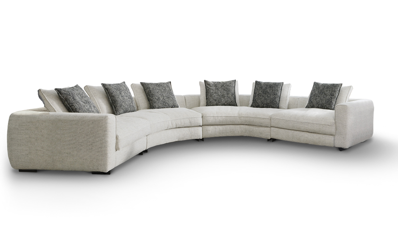 handmade round sofa with sofa pillows